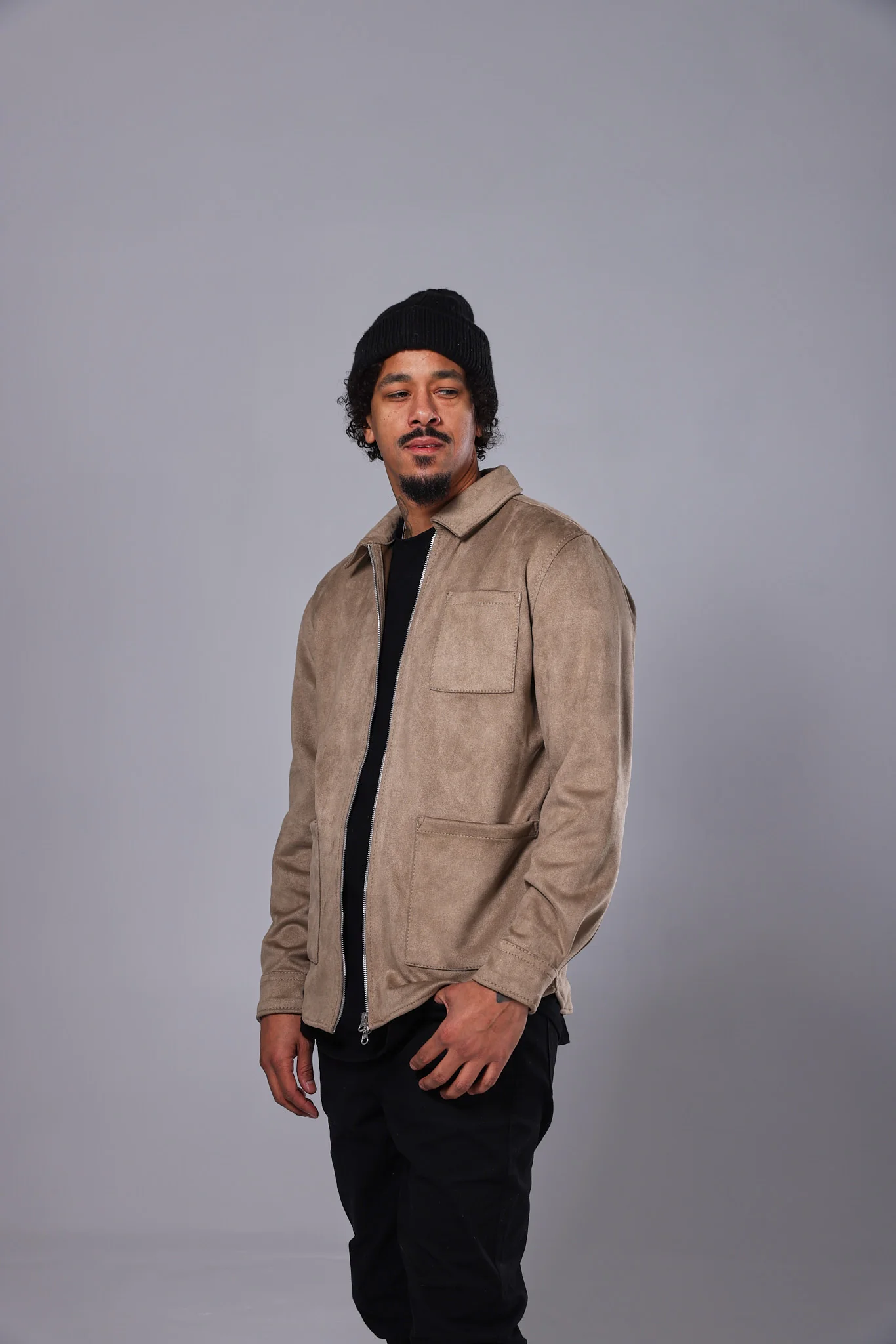 Rickard vegan suede Lt grey - Image 4